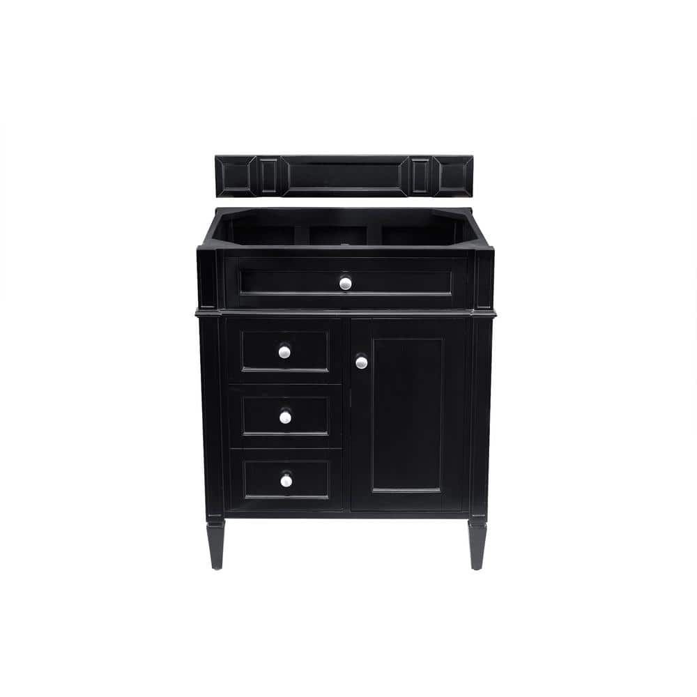 Black Solid Wood Single Vanity Base with Backsplash