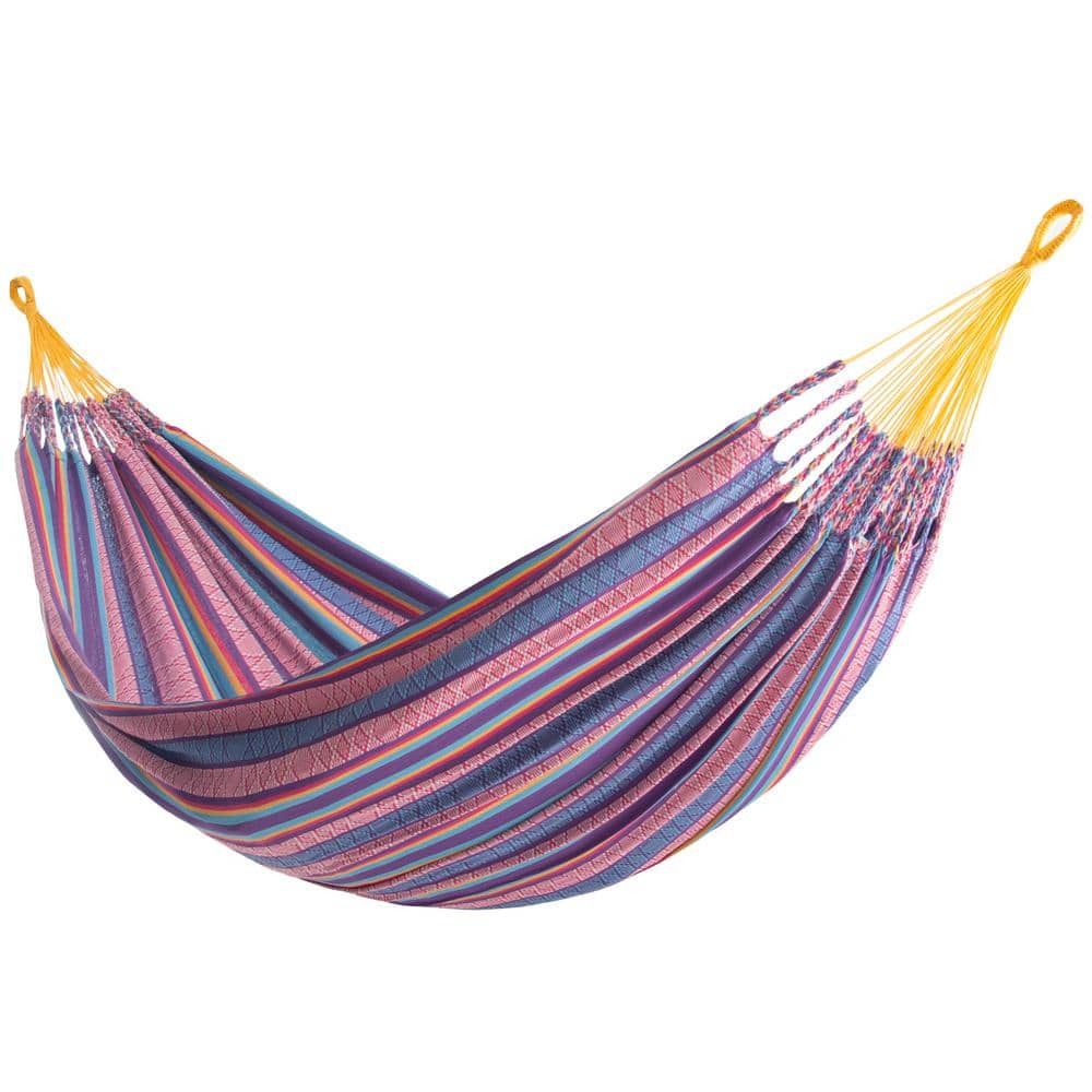 Vibrant Fiesta Double Cotton Portable Hammock Bed