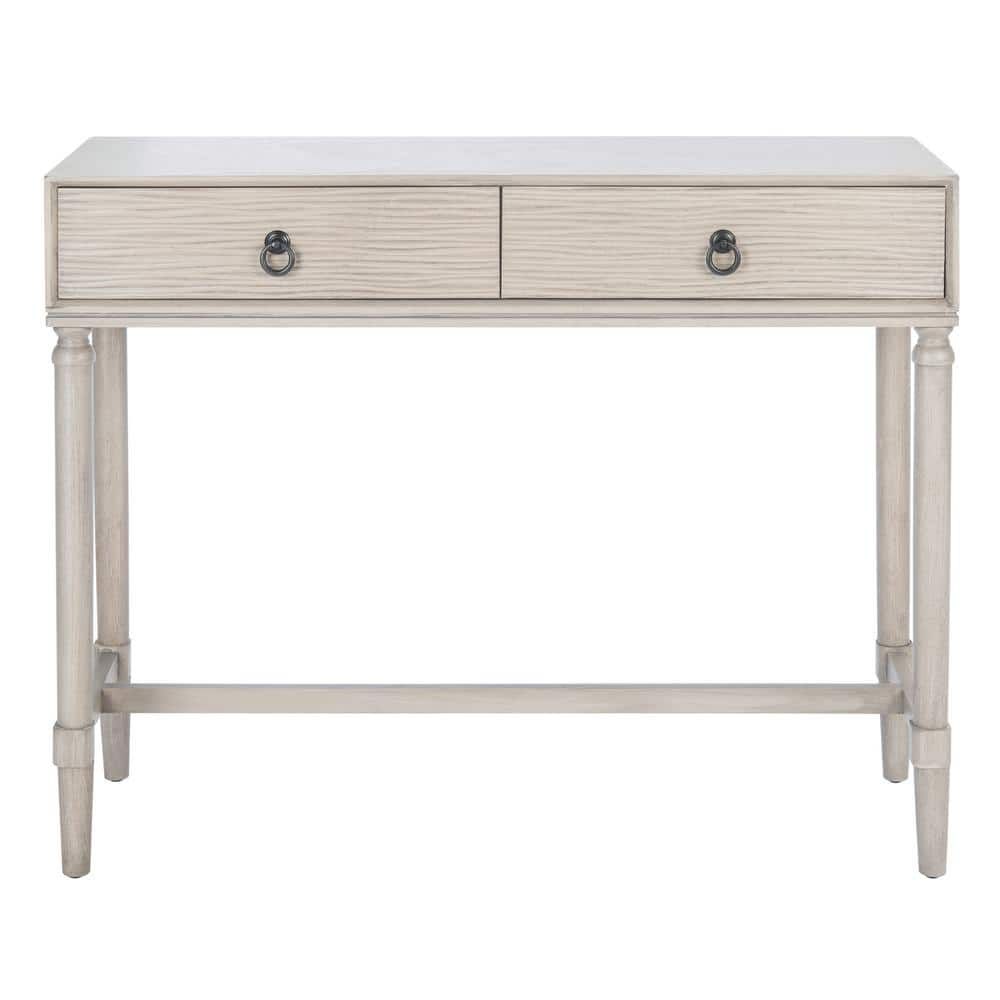 Gray Pinewood Traditional Console Table with Storage