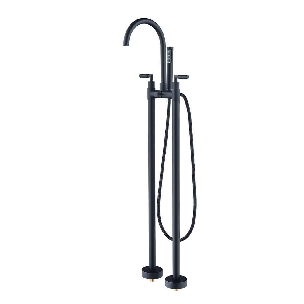 Matte Black Freestanding Tub Faucet with Handshower