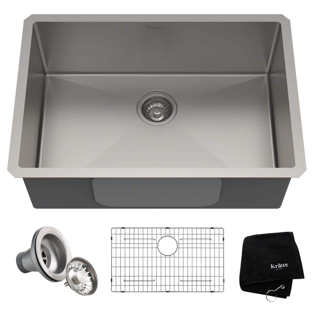 28-Inch Stainless Steel Undermount Single Bowl Kitchen Sink