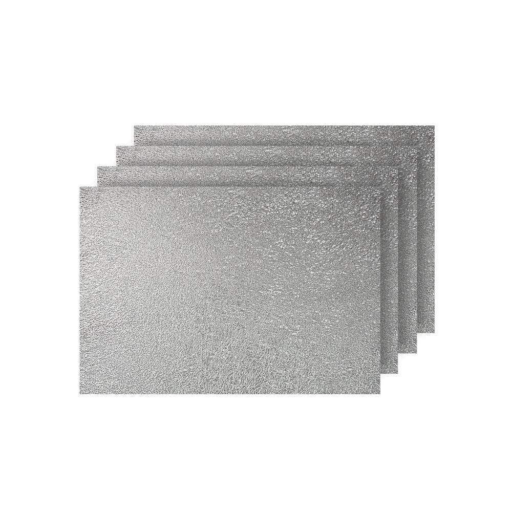 Silver Metallic Vinyl Rectangle Placemats Set of 4