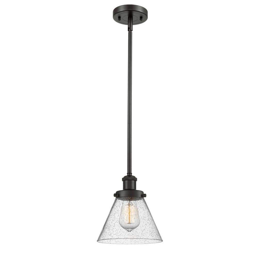 Elegant Mini Pendant Light in Oil Rubbed Bronze with Glass Shade