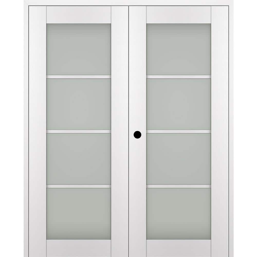 Palladio 4 Lite White Composite and Glass Prehung French Door