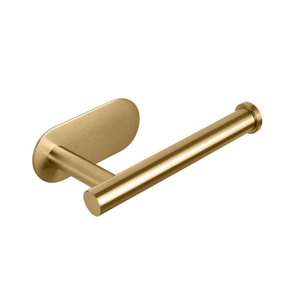 Brushed Gold Stainless Steel Adhesive Toilet Paper Holder