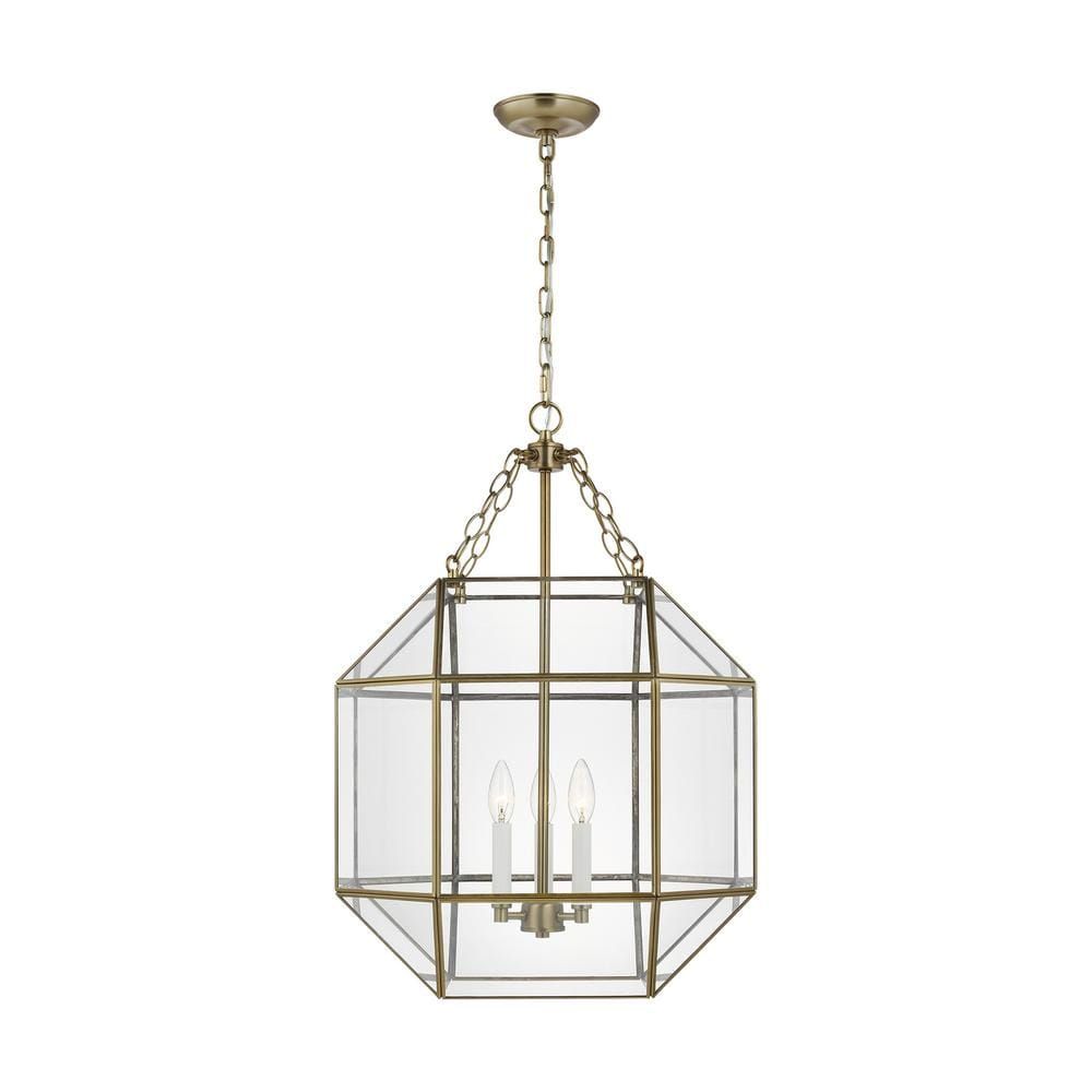 Morrison Satin Brass Glass Jar Indoor/Outdoor Lantern