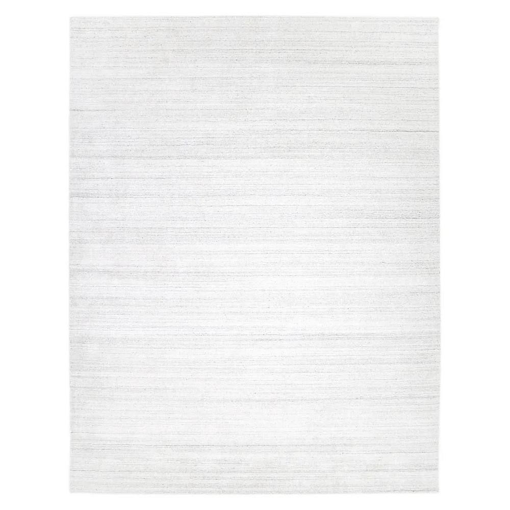 Ivory Harbor Hand-Loomed Solid Wool-Viscose 5' x 8' Area Rug