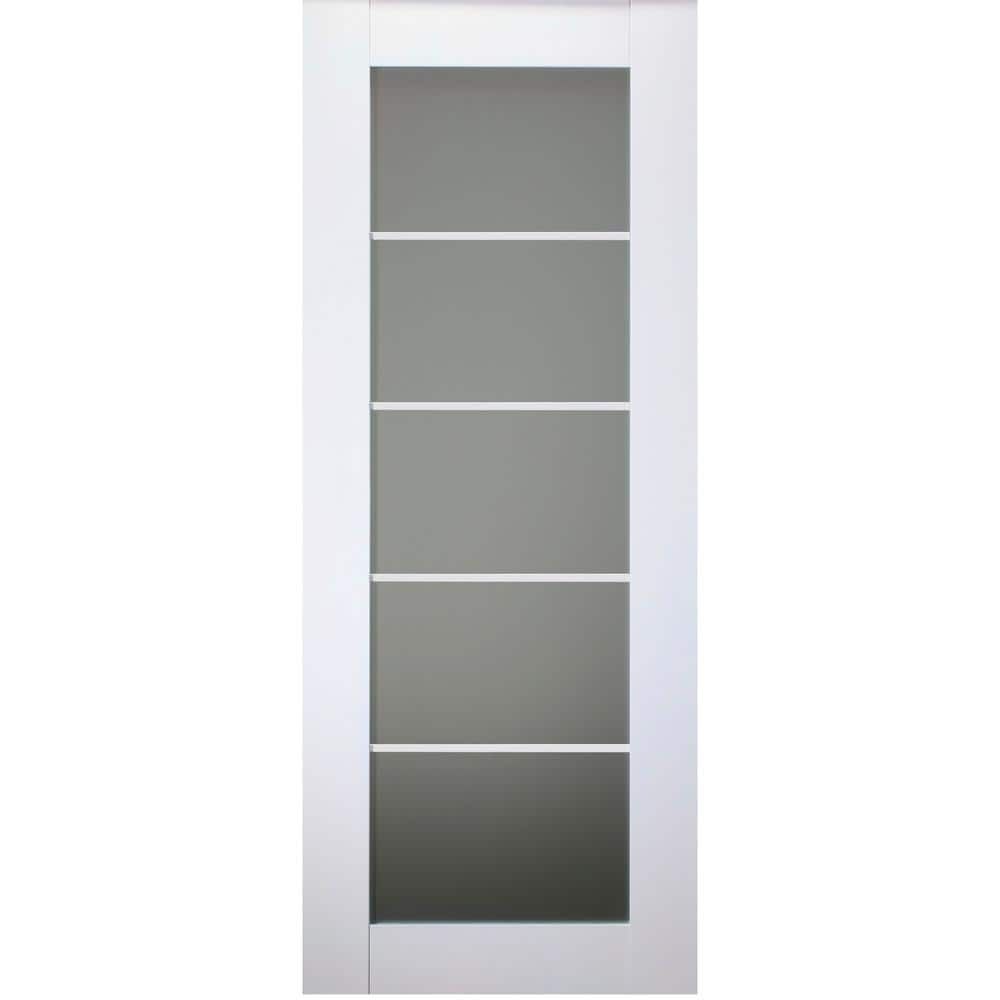 Polar White Frosted Glass 83" Interior Door Slab