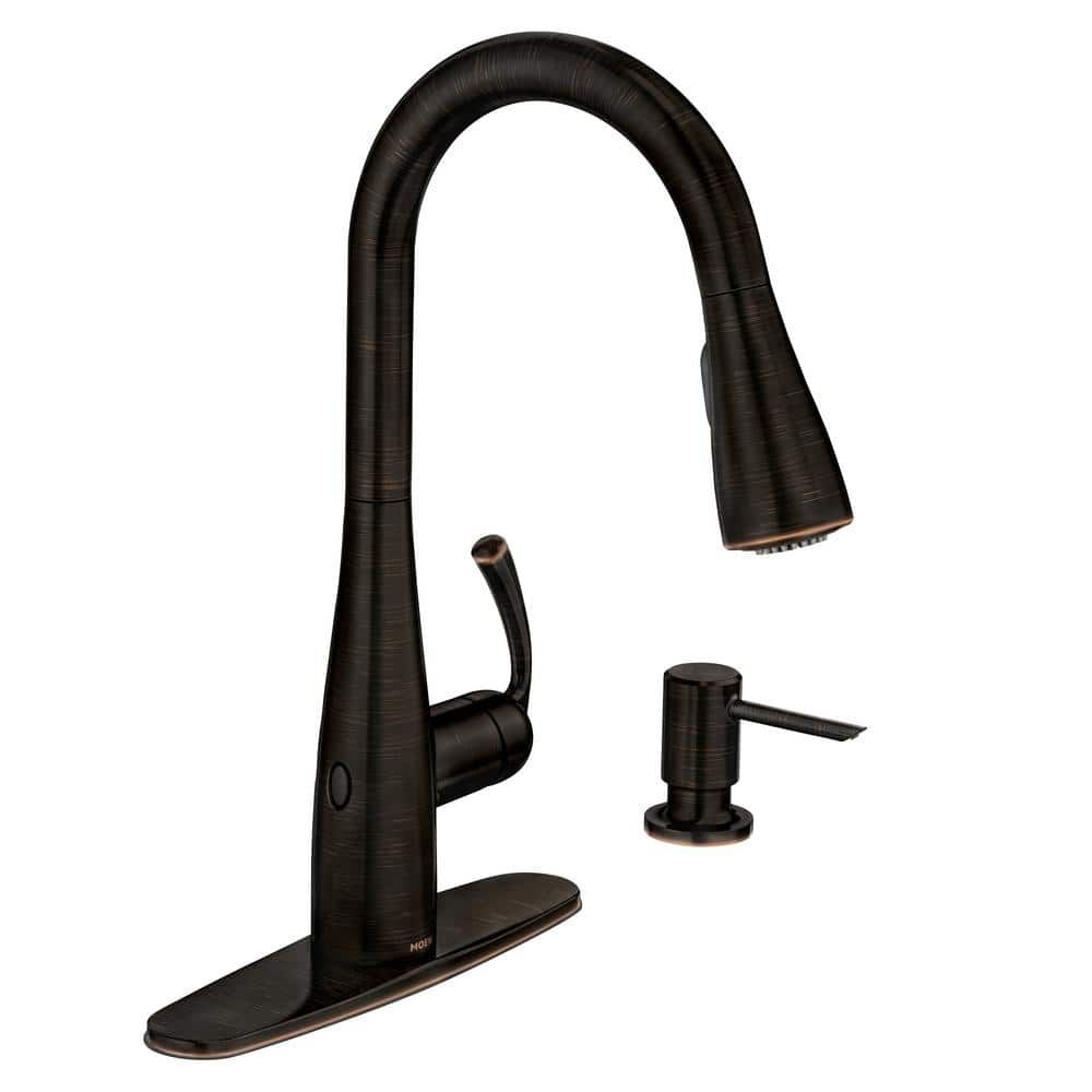 Mediterranean Bronze Touchless Pull-Down Kitchen Faucet with Spray