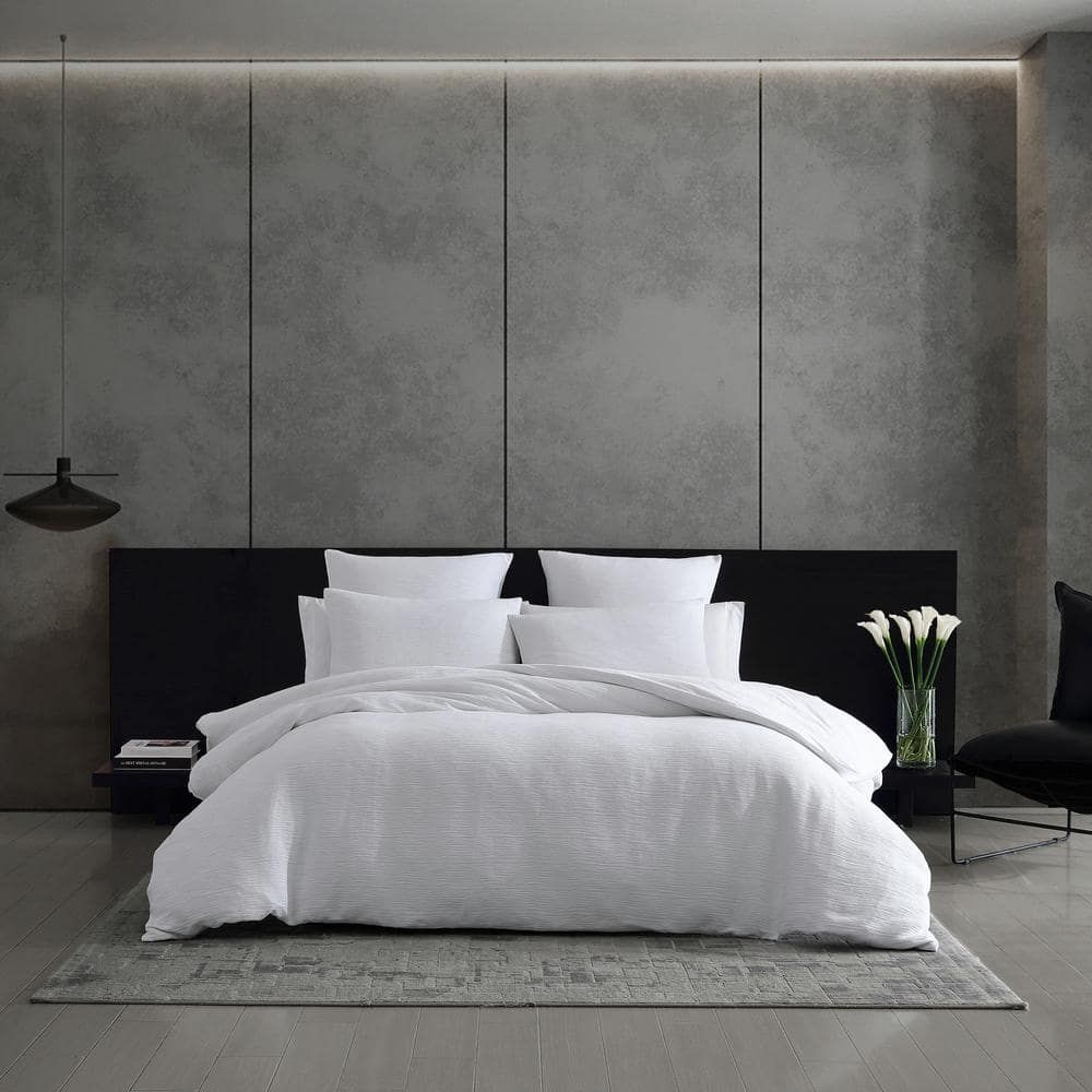 White Cotton King Bedspread Cover Set with Button Closure