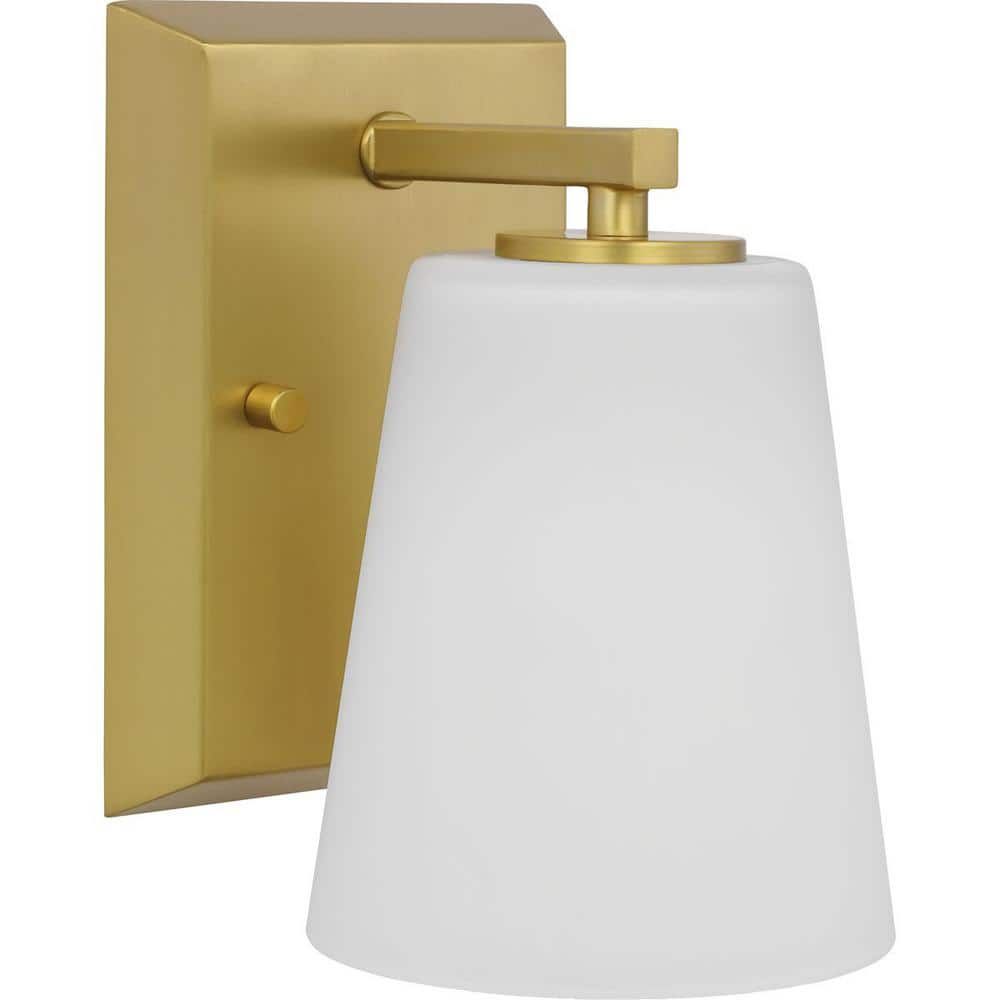 Vertex Brushed Gold 1-Light Bath Wall Sconce