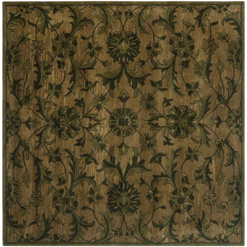 Hand-tufted Elegance Square Gray Wool 6' Area Rug