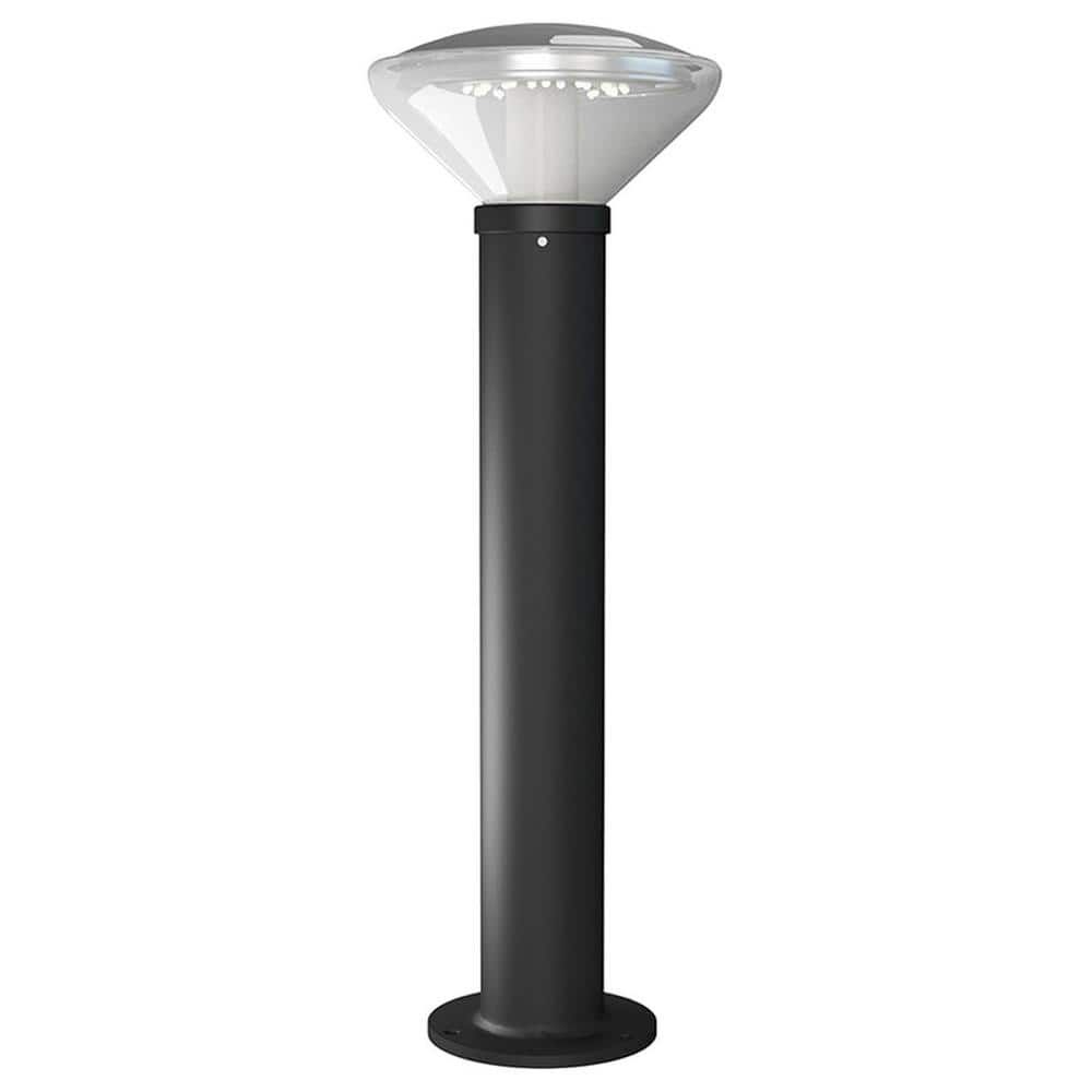 Solar Black LED Vandal Resistant Pathway Bollard Light