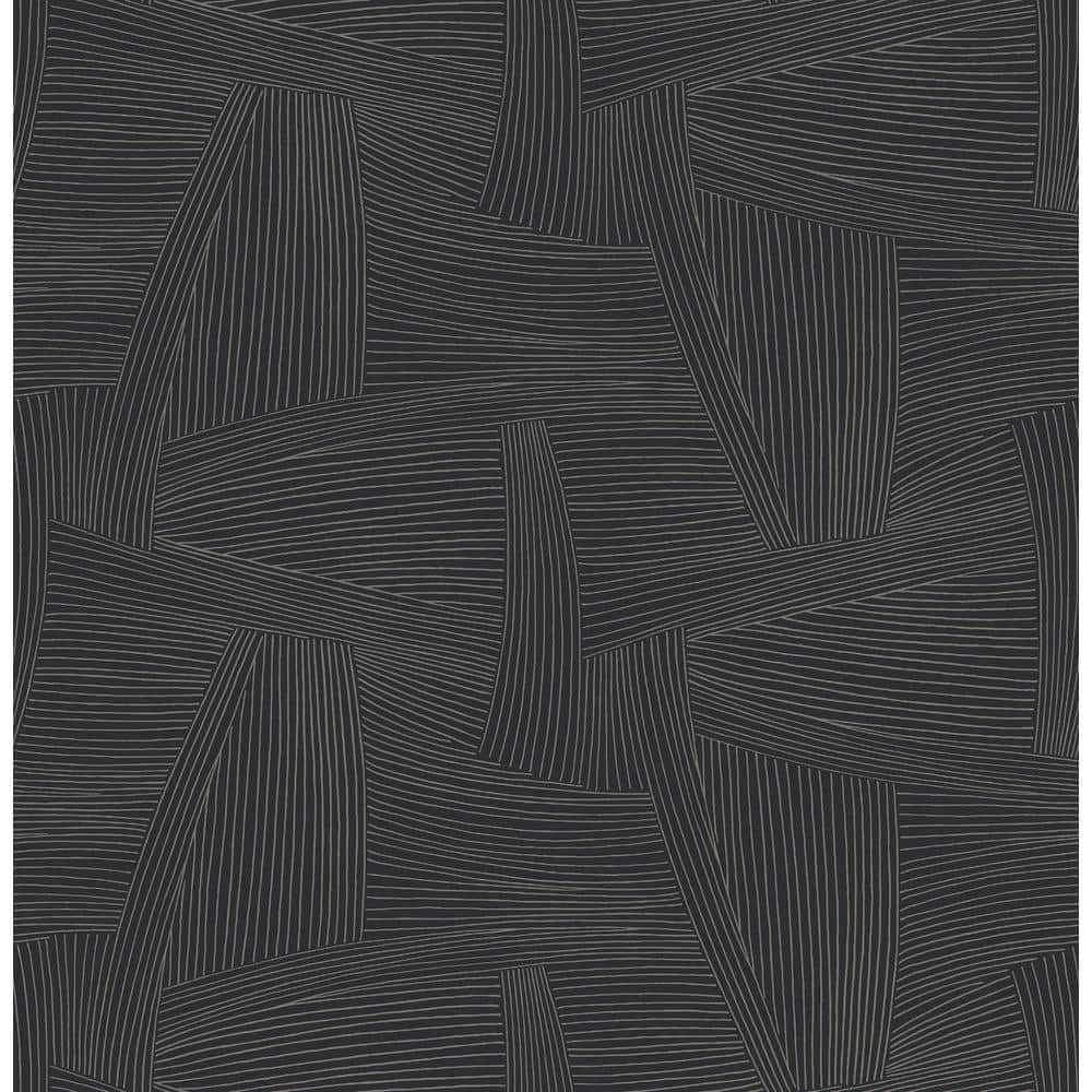 Reid Black Woven Geometric Non-Woven Wallpaper