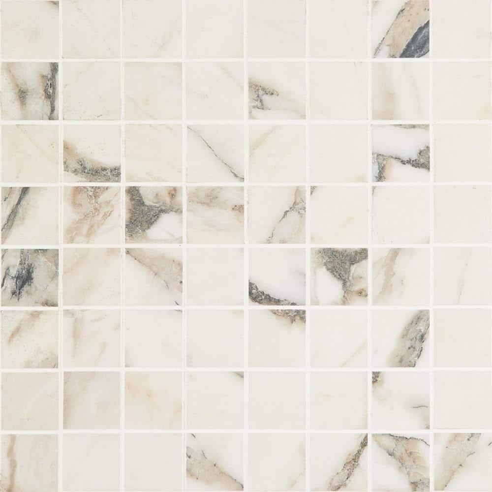 Calacatta Rustico Matte Porcelain Mosaic Tile for Indoor and Outdoor Use