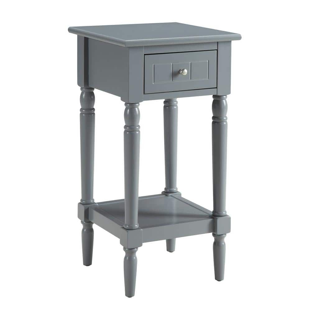 Gray Rectangular Wood Accent Table with Storage