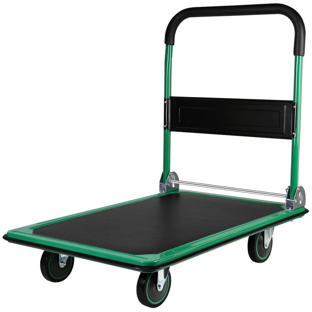 Green Metal Foldable Dolly Cart with 660 lb Capacity