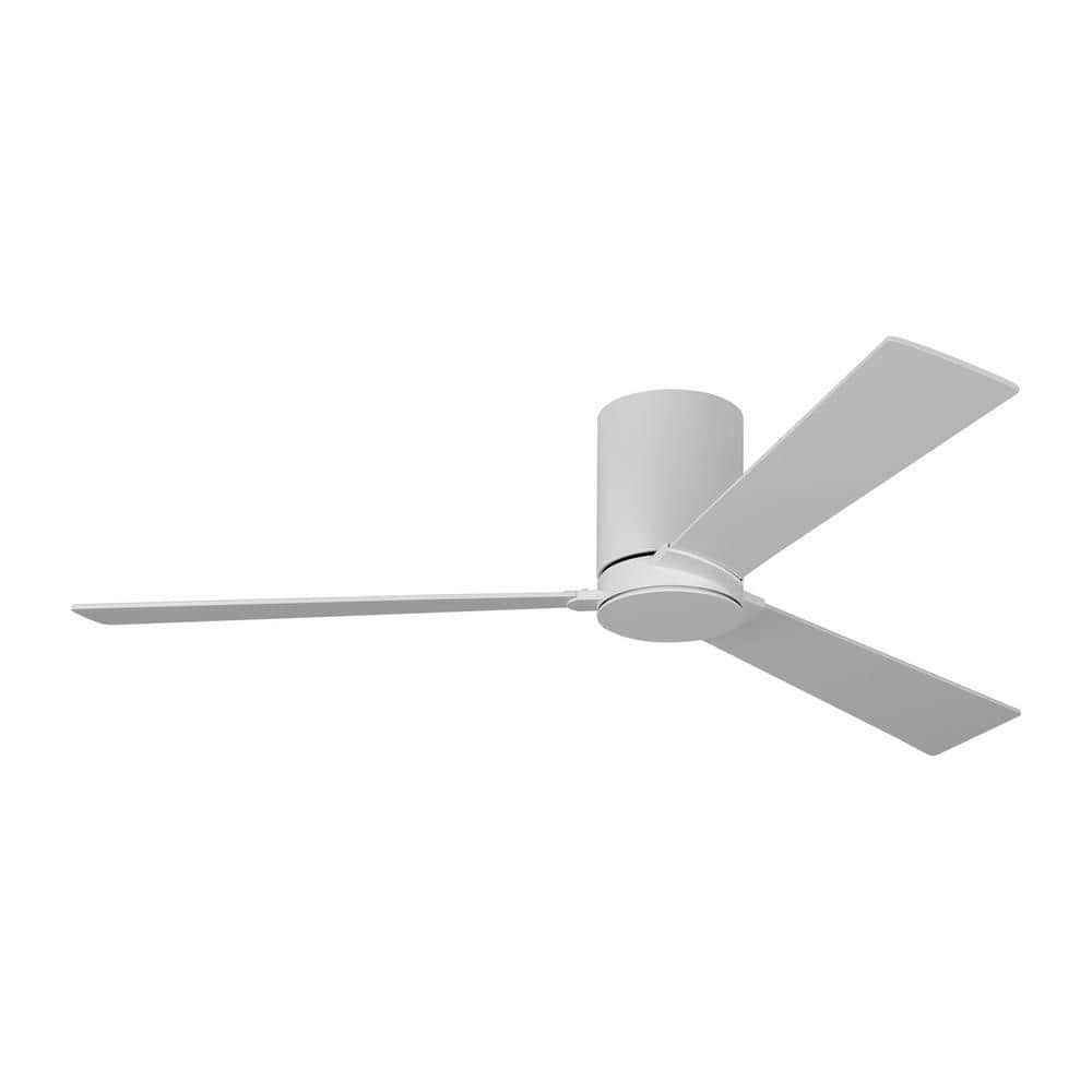 Matte White 52" Modern Low Profile Ceiling Fan with Remote