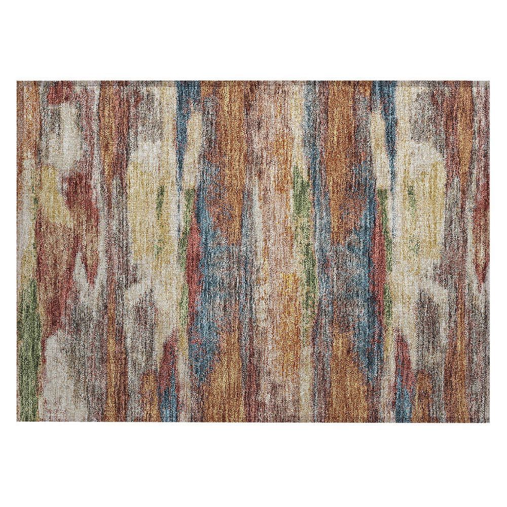 Abstract Multicolor Synthetic Flat Woven 10' x 14' Rug