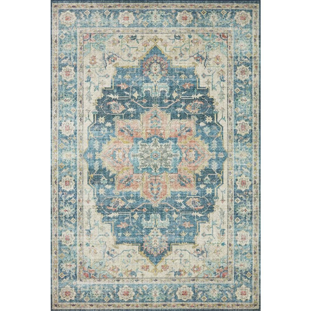 Oceanic Elegance 9' x 12' Reversible Synthetic Rug in Ocean Multi