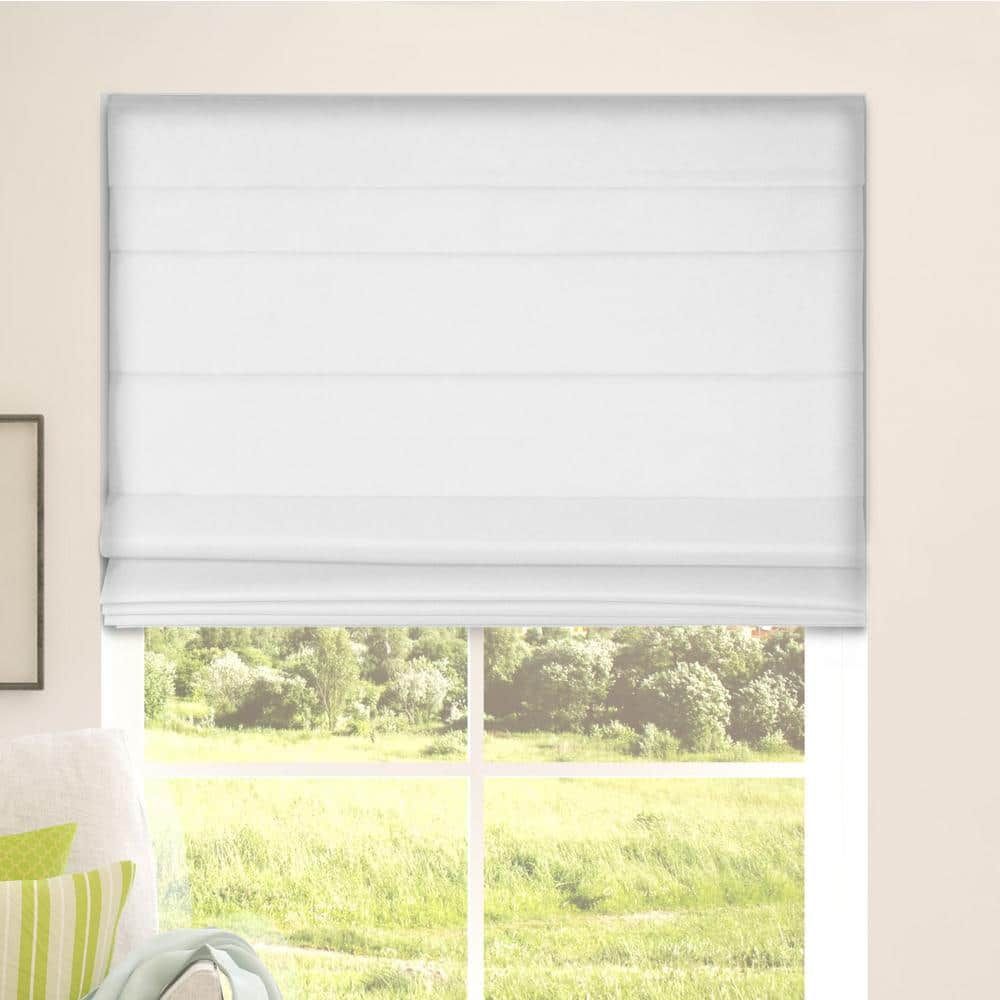 White Cordless Fabric Roman Blackout Shade 40" x 60"