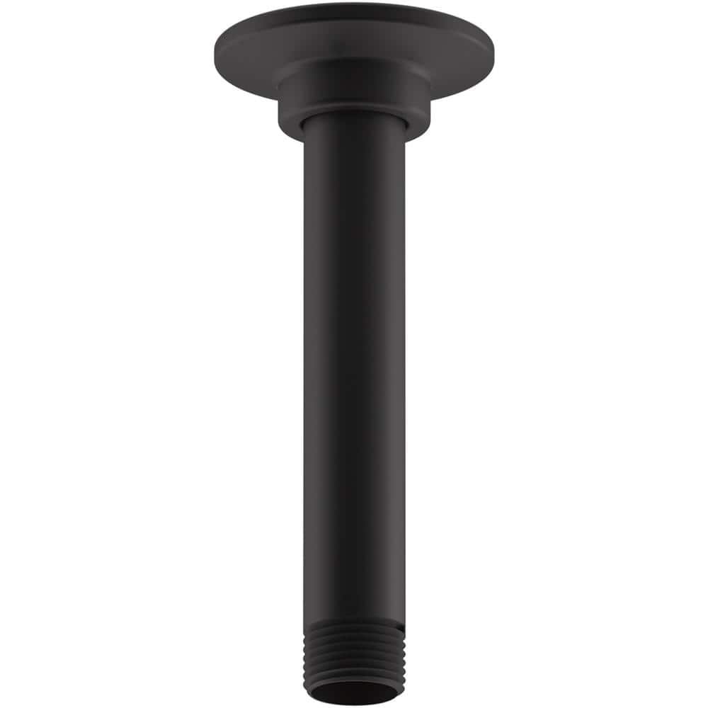 Matte Black Ceiling Mount Shower Arm with Flange