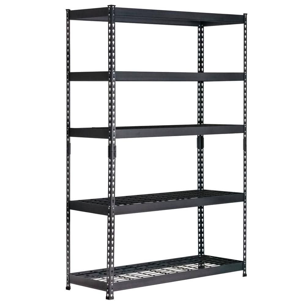 Black Powder Coated 5-Tier Metal Wire Shelving Unit