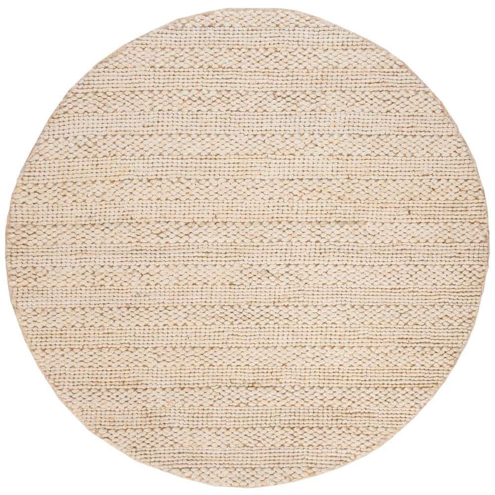 Handmade Bleach Cotton Braided Round Area Rug