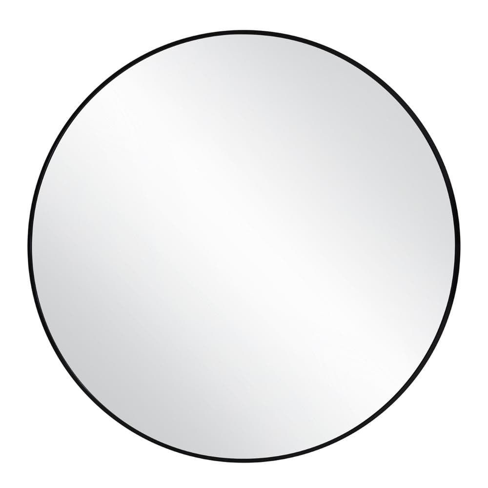 Kenna 24-Inch Round Silver Wood Vanity Mirror