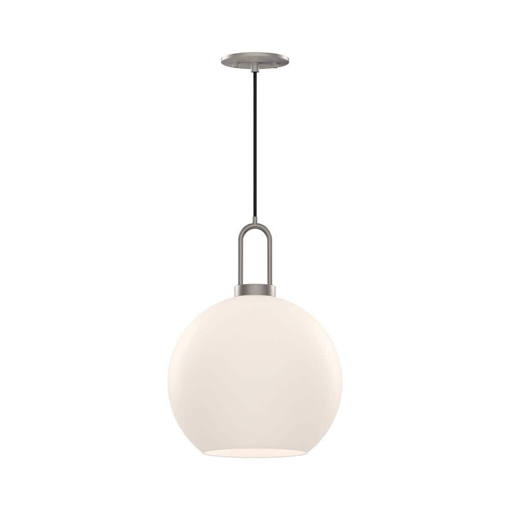 Soji Mini Globe Pendant Light in Brushed Nickel with Glass Detail