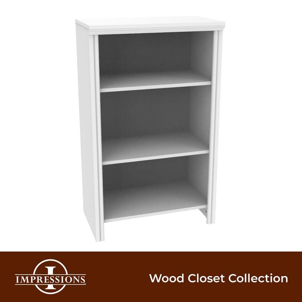 White Laminate Classic Walk-In Closet Tower Unit with Shelves