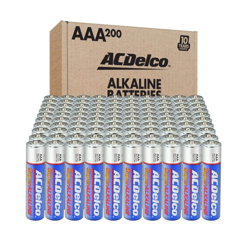 ACDelco AAA Super Alkaline Batteries, 200 Count, 10-Year Shelf Life