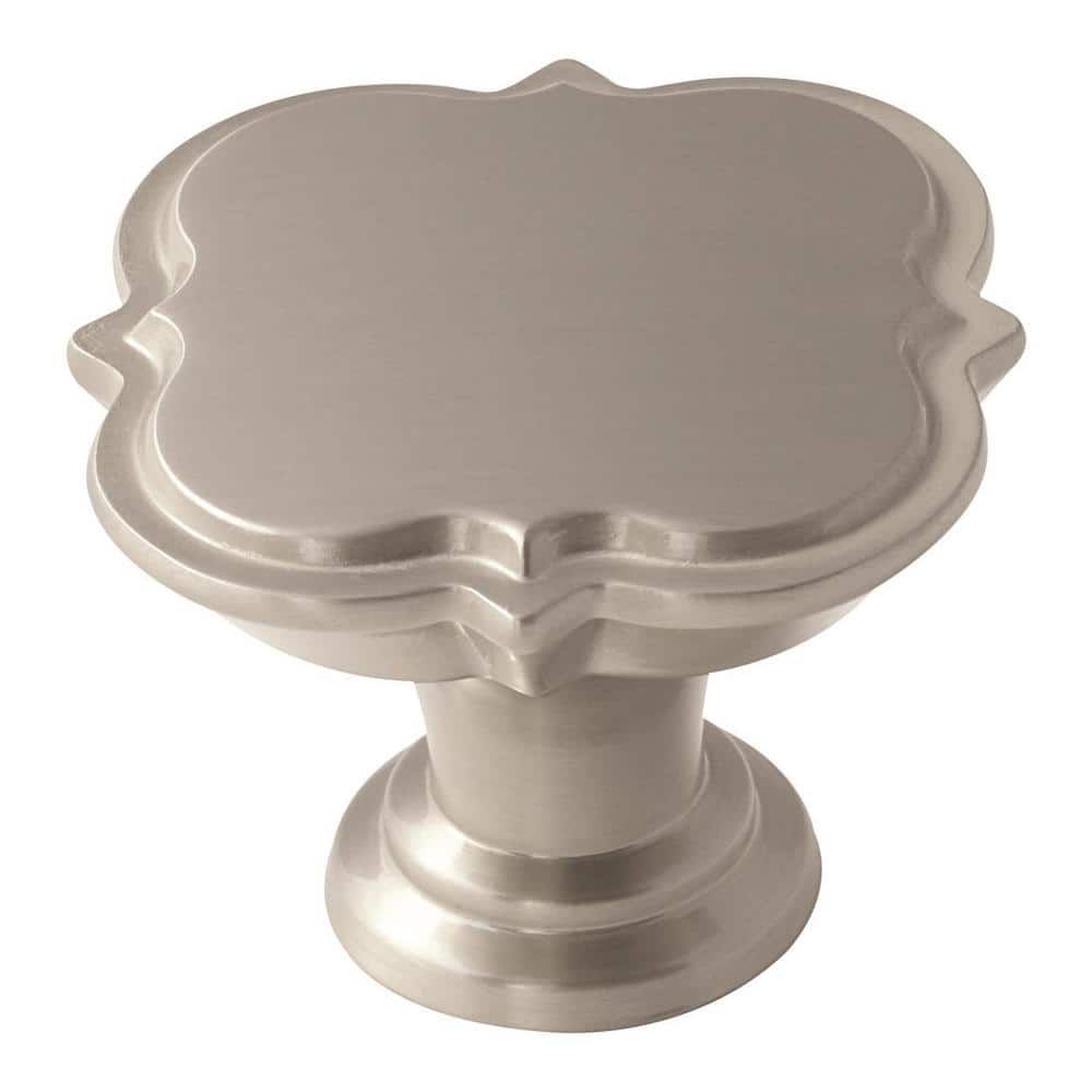 Satin Nickel Square Cabinet Knob with Mounting Hardware