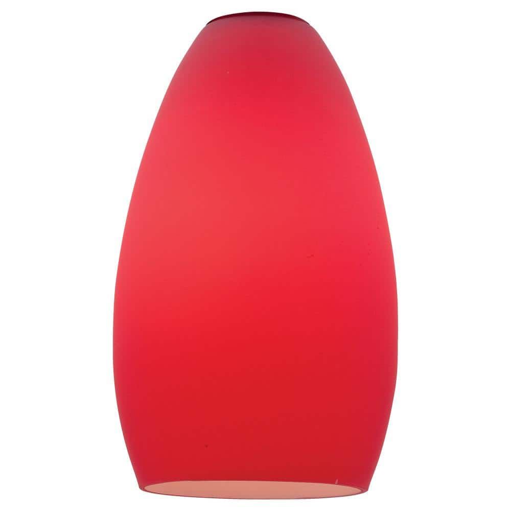 5-Inch Red Frosted Glass Pendant Shade