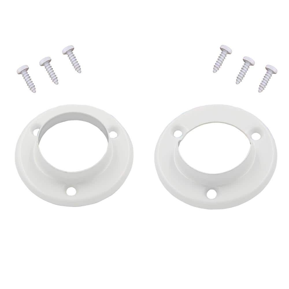 1-3/8 Inch White Steel Pole Sockets with Mounting Hardware