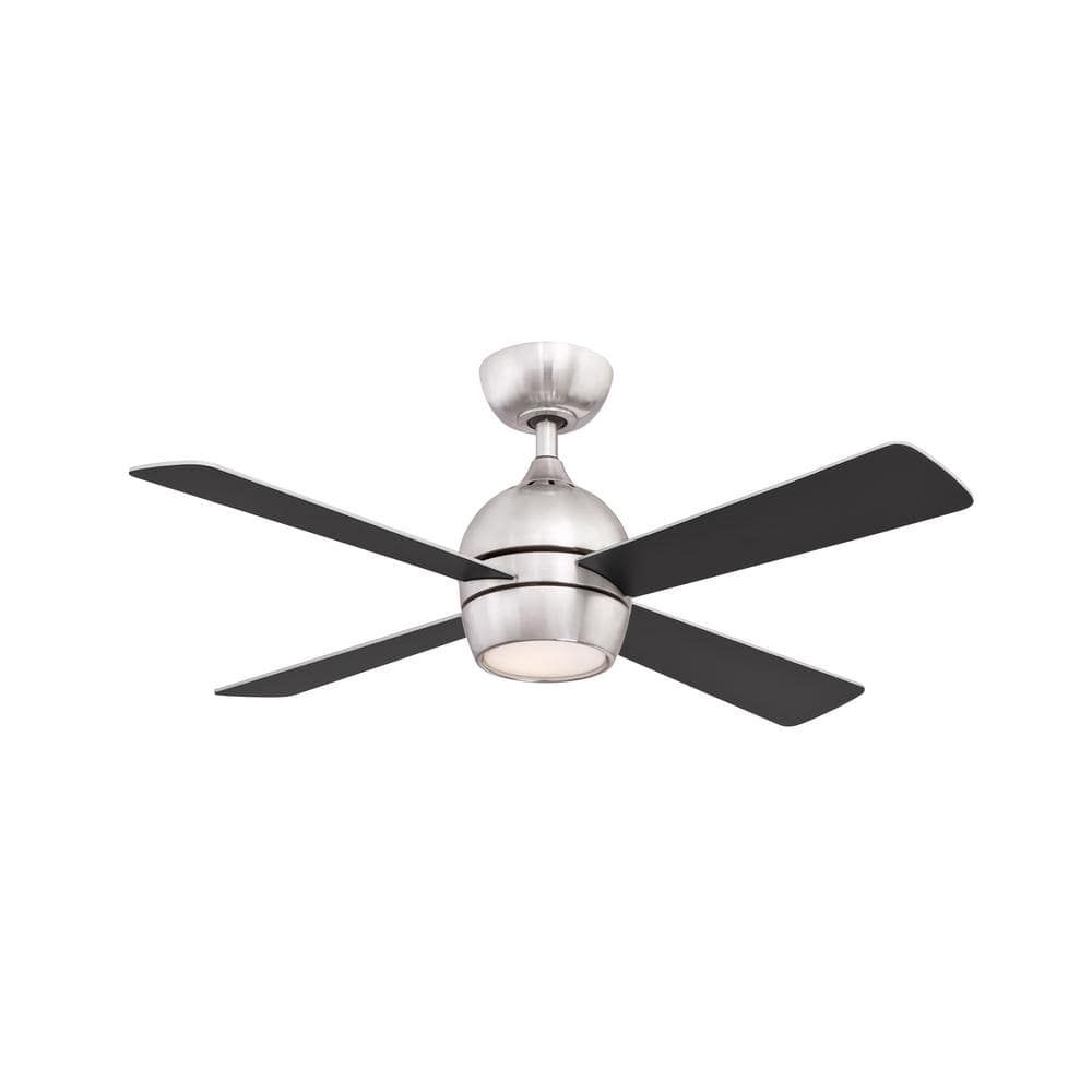 Brushed Nickel and Black 44" LED Ceiling Fan with Remote