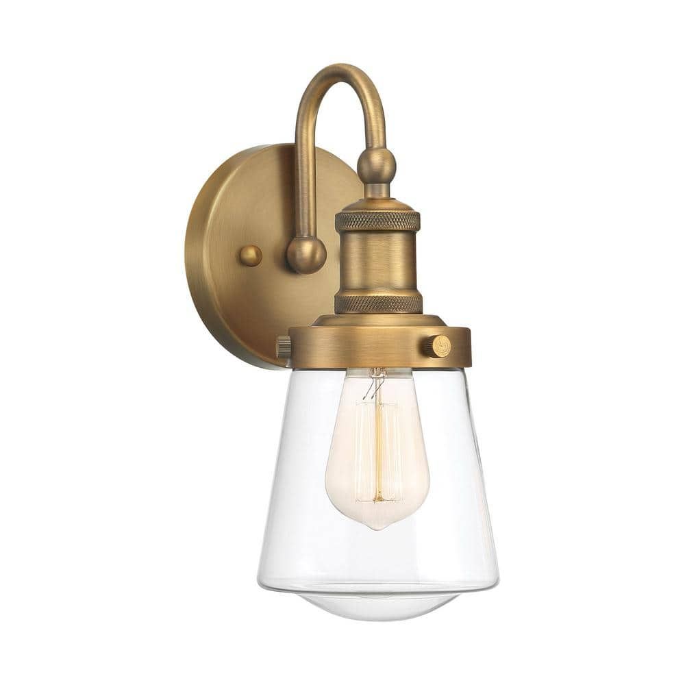 Taylor Old Satin Brass and Bronze 11.5" Dimmable Wall Sconce