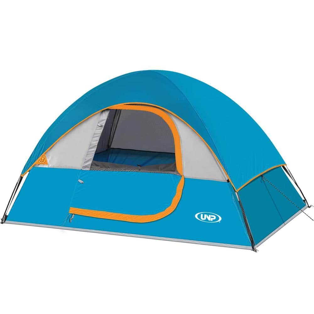 7 ft. x 5 ft. Ocean Blue 2-Person Waterproof Camping Tent with Rainfly