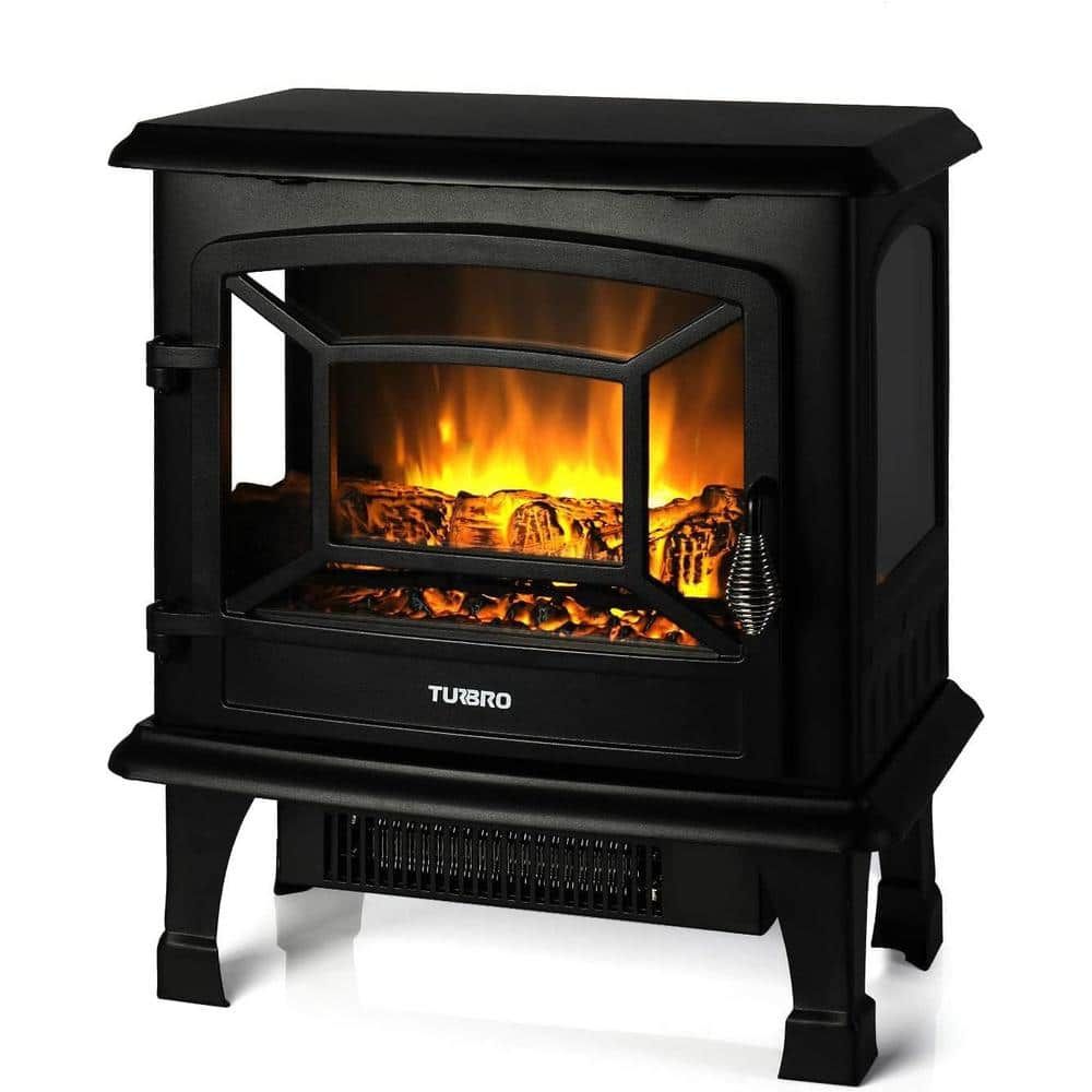 Black 20-Inch Freestanding Electric Fireplace Heater