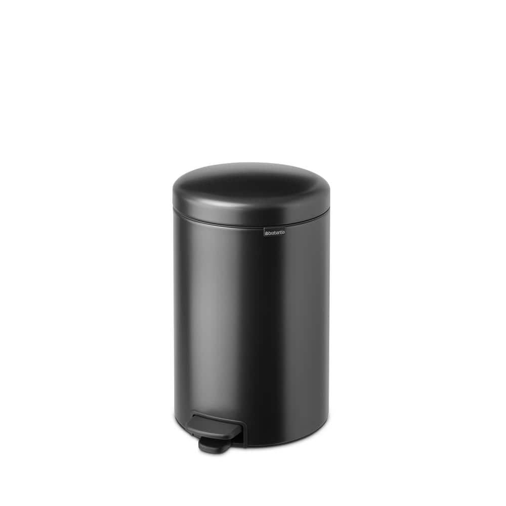 Confident Gray Polypropylene Round Step-On Trash Can, 5.3 Gallon