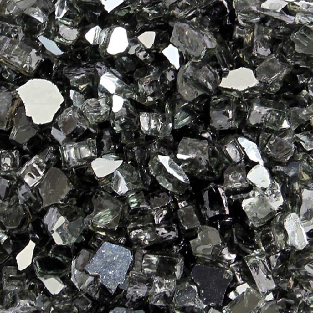 Black Reflective Fire Glass for Fire Pits, 20 lbs