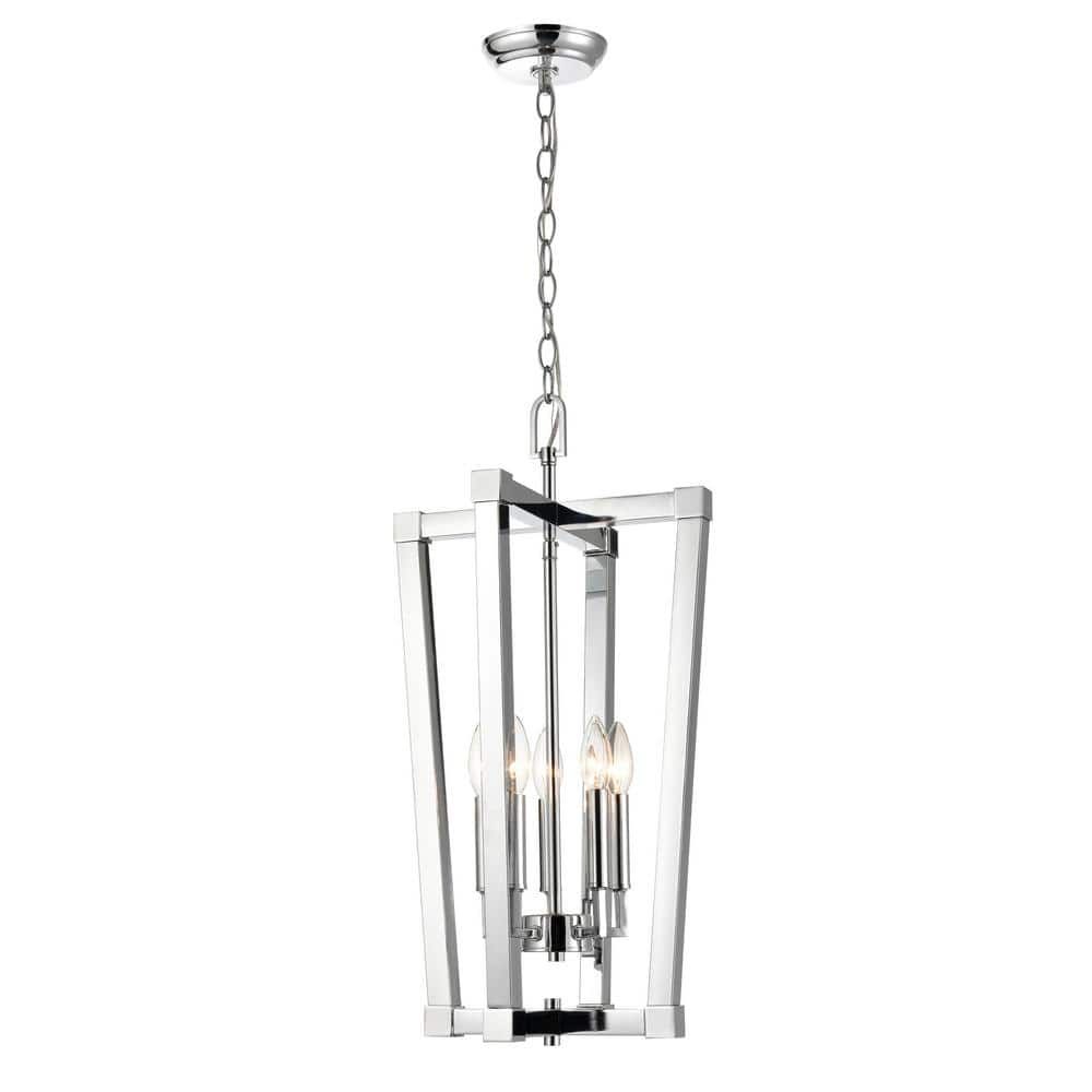 Contemporary Chrome Island Pendant Light 13"x25"