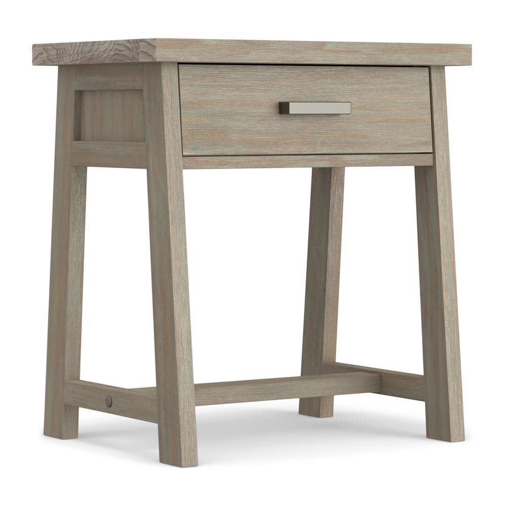 Sawhorse Solid Pine 24" Distressed Grey Modern Industrial Nightstand