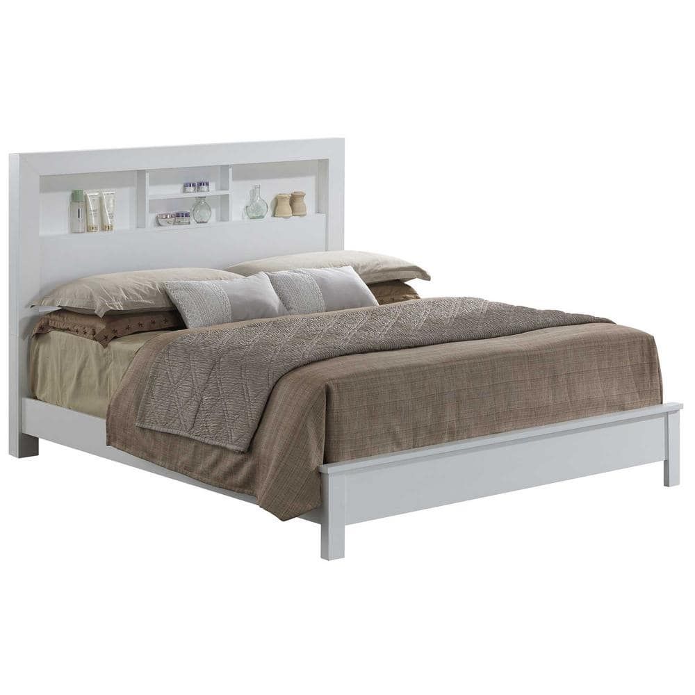 Burlington Classic Full/Double White Wood Upholstered Storage Bed