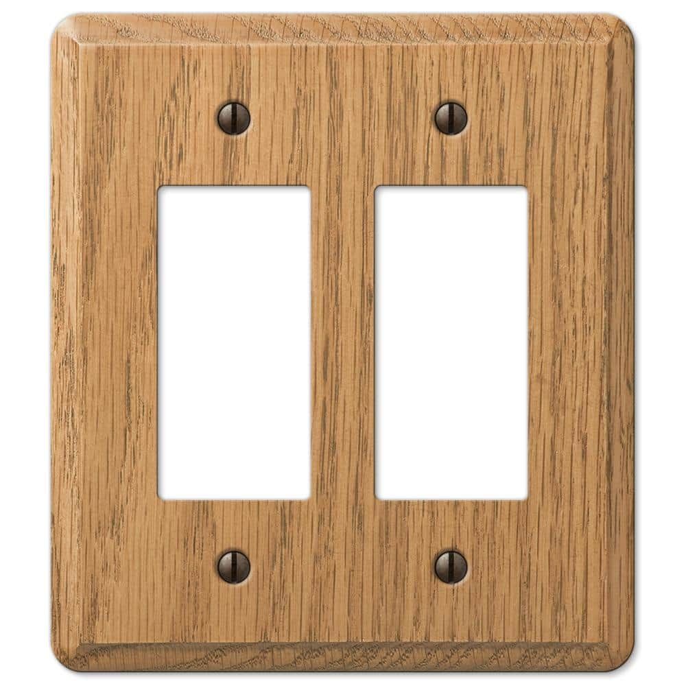 Light Oak 2 Gang Wood Decorator Wall Plate