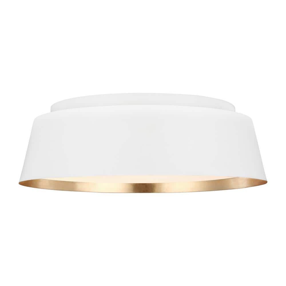 Matte White Silk Screen 3-Light Modern Flush Mount