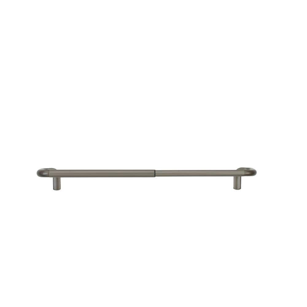 Matte Nickel Adjustable Single Curtain Rod, 146.5"