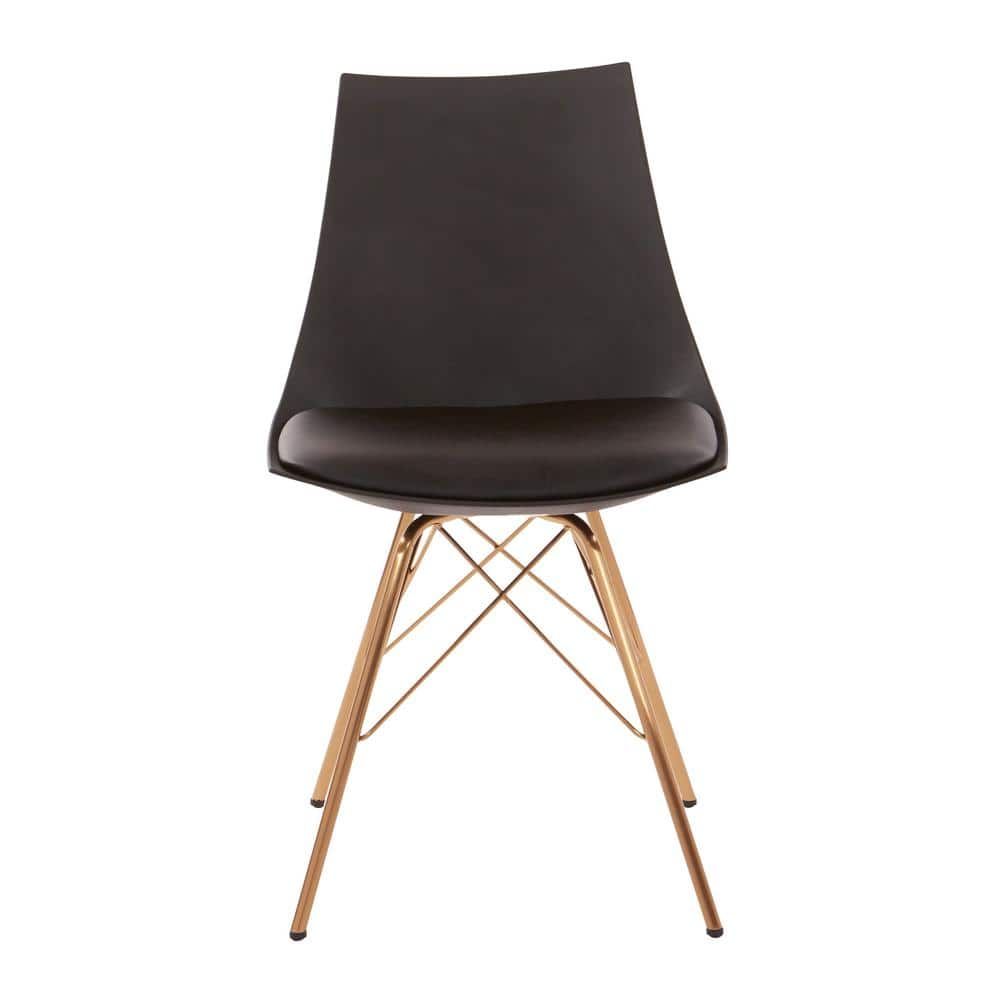 Oakley Mid-Century Modern Bucket Chair in Black Faux Leather