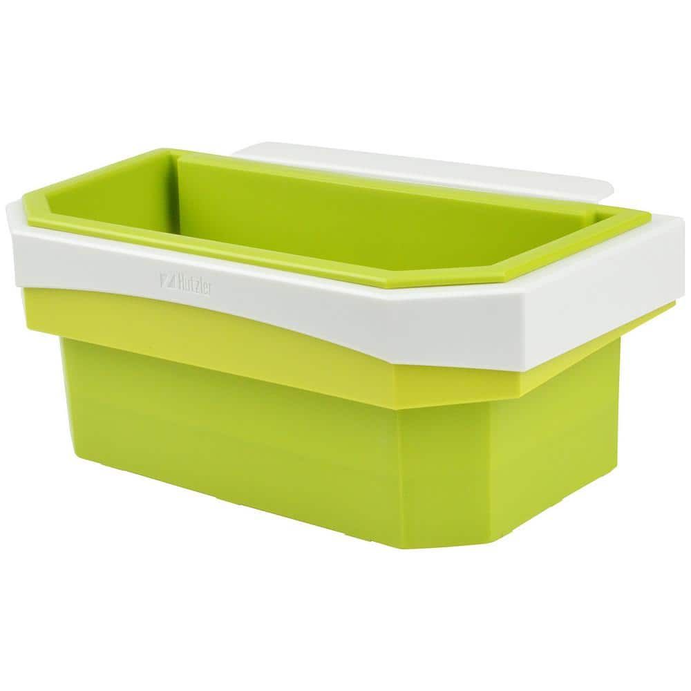 Green and White Portable Plastic Kitchen Compost Bin