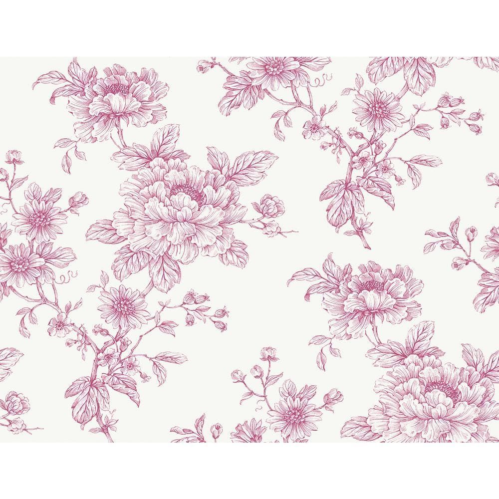 Pink Floral Self-Adhesive Vinyl Wallpaper Roll